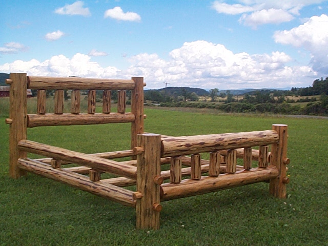 Queen sized Log Bed with finish