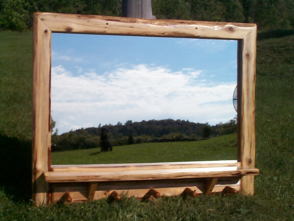 3 ft x 2 ft mirror with shelf & pegs